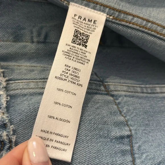 NEVER WORN FRAME DENIM VINTAGE CROP DENIM JACKET - Picture 3 of 4